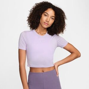 Nike, slim fit, crop tee, never worn, new with tags, size M/6, color periwinkle!